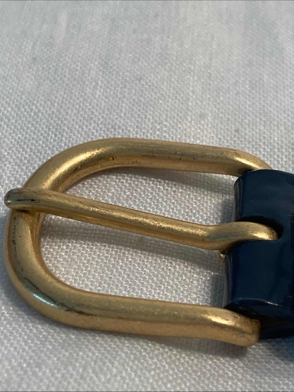 J. Crew Navy Patent Leather Belt with Gold Buckle - Picture 12 of 14